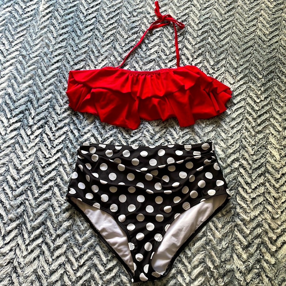 Two Piece Vintage Style Bathing Suit